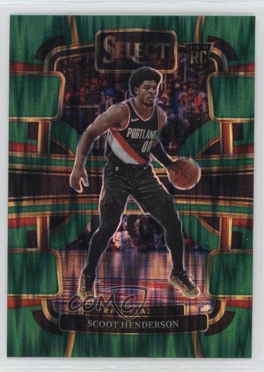 2023-24 Panini Select Concourse Green Shock Prizm Scoot Henderson #77 0s55