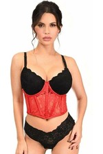 Lavish Red Sheer Lace Underwire Waist Cincher Corset