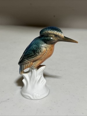 Porcelain Kingfisher Wagner & Apel Thuringia Germany Bird Figurine