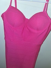 new HAUTE MONDE Mini Dress, Bodycon/Bandage, Hot Pink, Spag Straps, Clubwear