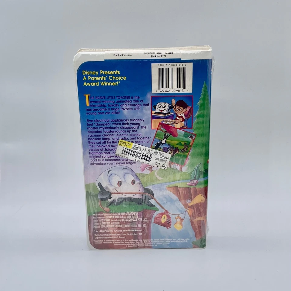 The Brave Little Toaster VHS 1998 Clamshell 1987 Musical Disney Jon Lovitz SEALE - Image 3 of 3