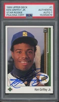 1989 Upper Deck #1 Ken Griffey Jr Autograph RC Rookie PSA Authentic 7 Auto
