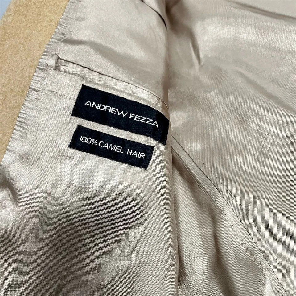 Blazer Andrew Fezza 100% Cabello Camel 42R Tostado Suave A Medida Abrigo Deportivo Chaqueta Foto 2 de 4