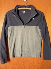 The North Face Boy's Large 14/16 Green Black 1/4 Zip Pullover Fleece Jacket