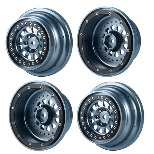 4Pcs Aluminium Beadlock Wheels 1:7 RC Wheel Hubs Rims for UDR Unlimited Desert 