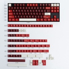 PBT Keycaps Set 173 Keys Cherry Profile Doubleshot Custom Keyboard Red Keycap...