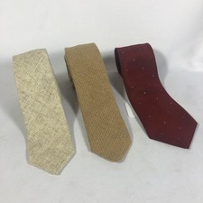 Lot 3 John Henry Ties Mens One Size Neutral Textured Tan Burgundy Classic