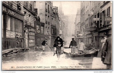 75 PARIS - CRUE 1910 - Rettung Place Maubert