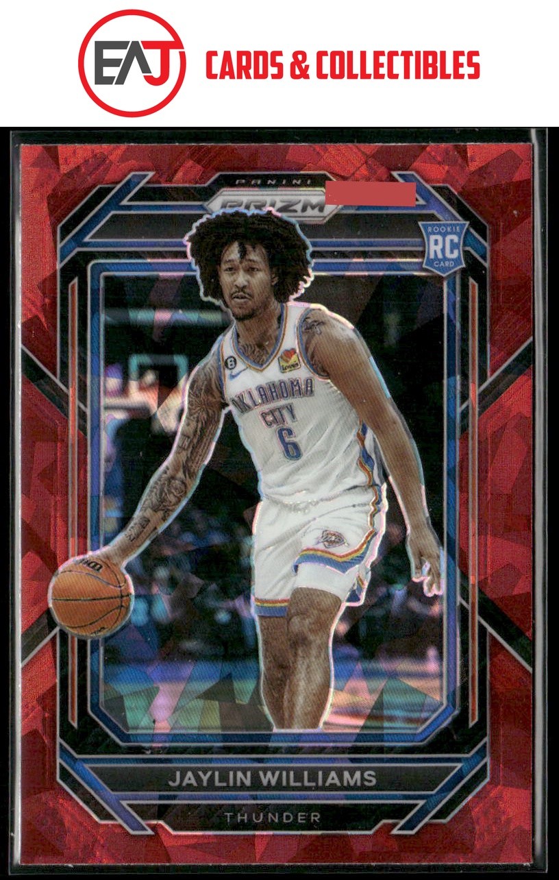Jaylin Williams 2022-23 Panini Prizm Prizms Ruby Wave #247 Oklahoma City Thunder