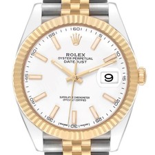 Rolex Datejust 41 Steel Yellow Gold White Dial Mens Watch 126333
