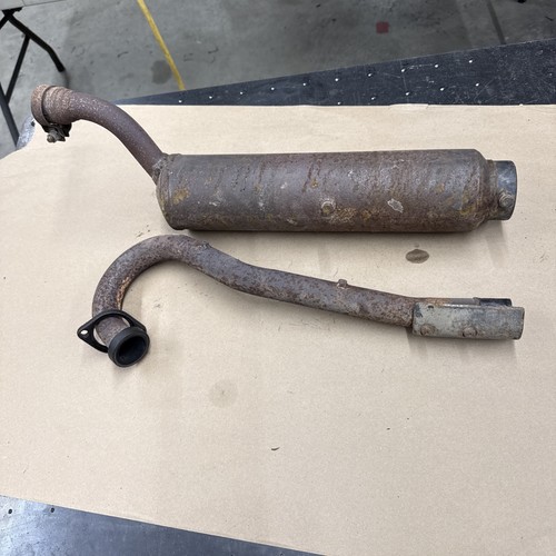 1987 Kawasaki Mojave KSF 250A OEM Muffler & Header Pipe (muffler needs a repair)