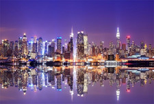 5X3Ft New York City Night View Photo Backdrop American City Landscape Famous Lan