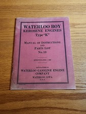Waterloo Boy Kerosene Engines Type K Instructions No 10 Reprint 
