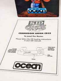 1994 AMIGA CD 32 VIDEO GAME - OCEAN KID CHAOS INSTRUCTION MANUAL & LEAFLET ONLY