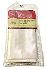 NEW White Satin Pillowcase Home Collection Pillow Case 20 inch x 30 inch Sealed 