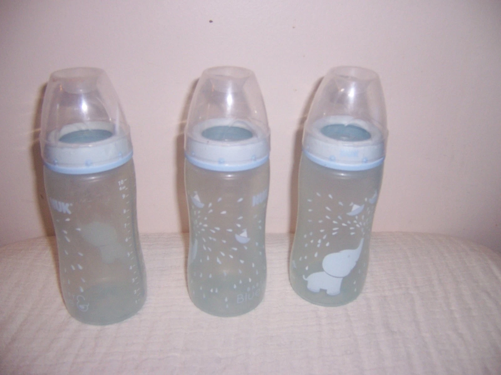 Nuk baby animal print elephant bottle lot no nipples