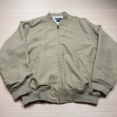 Nautica Vintage 90s Bomber Jacket XL Khaki Men s Rayon Golf MA-1