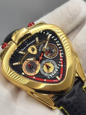 Swiss Rare [New] TONINO LAMBORGHINI SPYDER 12H-7 CHRONOGRAPH QUARTZ WATCH