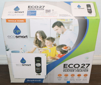   New EcoSmart ECO 27 Tankless 27 kW Electric White Water Heater  