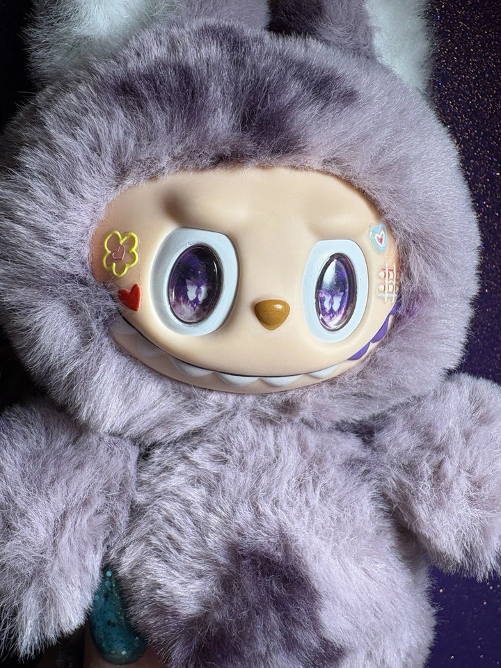 Purple Custom Fox Labubu. Hand Sewn Fabric. Sticker Face! Louis Vuitton - Image 3 of 4
