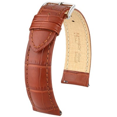 Hirsch Duke Alligator Leather Watch Band Strap Tan 18mm SHORT Quick Release