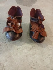 leather shoes bee doll antique twin size 15