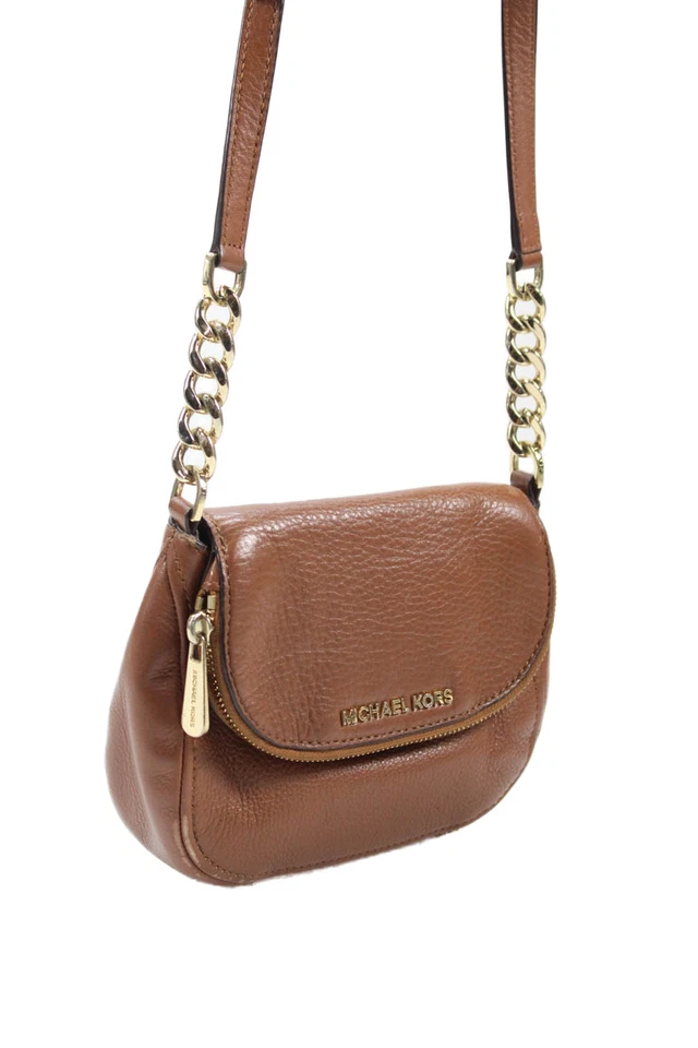 Bolso Bandolera Michael Michael Kors Para Mujer Cuero Dorado Herrajes Camel Foto 3 de 4