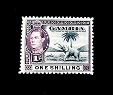 GAMBIA Stamp - 1938 King George VI & Elephant 6d Sn 138 MLH   