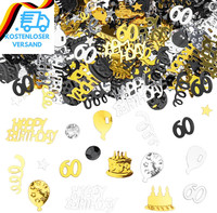 Goldrock Konfetti 60 Geburtstag Deko, 60. Geburtstag Deko Konfetti Gold Schwarz,