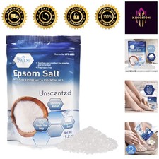 Unscented Epsom Salt Foot Soak for Pain Relief   19.2 Ounce Travel-Friendly Pack