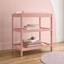 Nola Baby Changing Table with 2 Shelves - Open Storage Station - Blush Pink