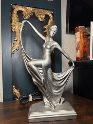 Vintage Apollo Art Deco Style Dancing Lady Figural Lamp