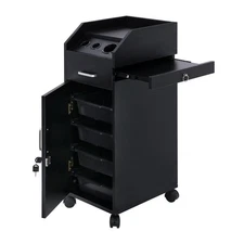 Hair Styling Salon Trolley Cart with 4 Storage Drawers, Salon Rolling Cart