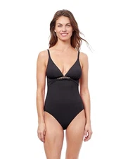 Gottex Black Unchain My Heart 1 Pc Bathing Suit. Sz 8D. NWT!