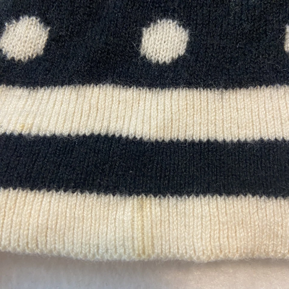 Vestido Kate Spade Joanie para mujer XL negro marfil lunares lana cachemir tejido Foto 4 de 4