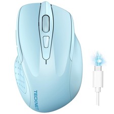 Lightblue Wireless Mouse BT5.0/3.0  2.4G Rechargeable 4800 DPI Silent
