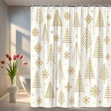 Elegant Christmas Tree Shower Curtain - Holiday Home Decor