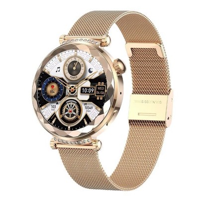 Smartwatch Valdus VL66 Pro 1,19  AMOLED, Edelstahl, IP68, Bluetooth Anruf, Gold