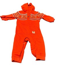 Rudolph Red Hooded Christmas Romper Baby 12M Reindeer Antlers Holiday Outfit