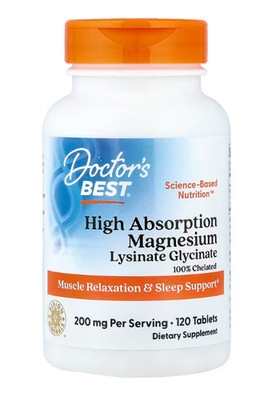Doctor's Best Magnesiumglycinat 120 Tabletten hohe Absorption Chelat