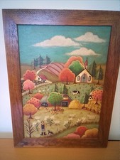 Country Memories By Roseanna Wohnsiedler Original Painting Acrylic Folk Art