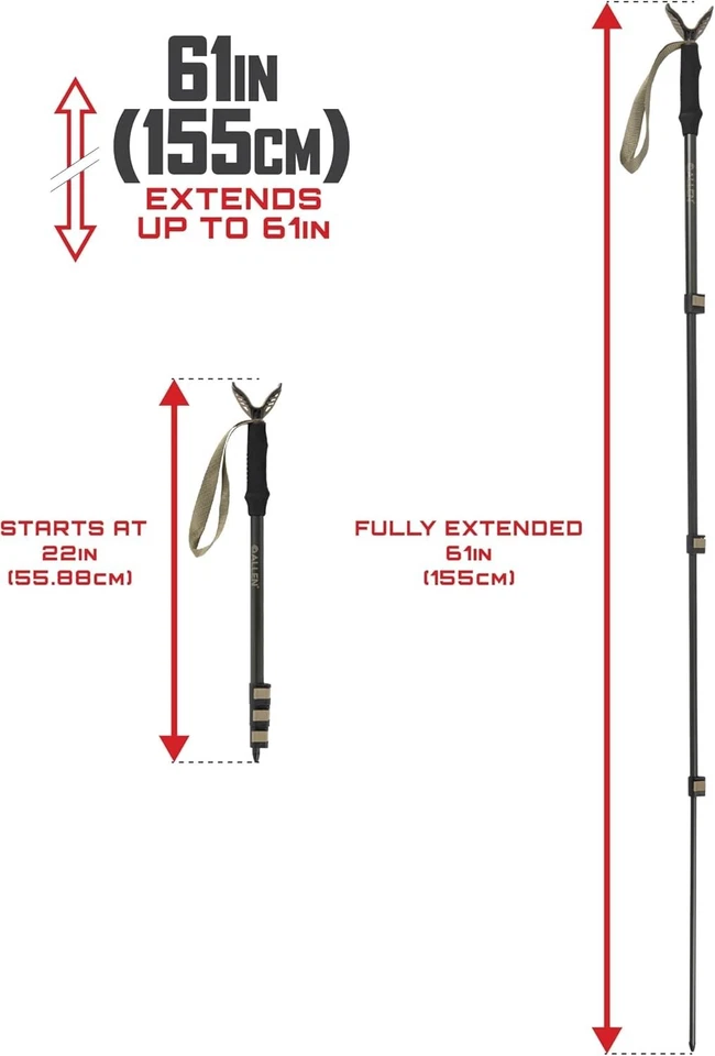 Bastão de tiro monopé ajustável - descanso de arma de alumínio leve e suporte para câmera - Imagem 4 de 4