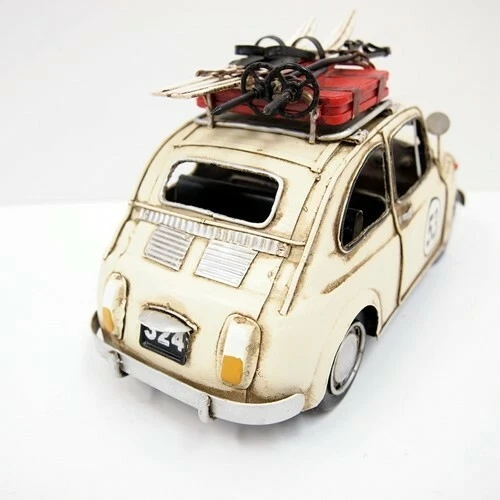 Hand Made 1967 Cream Fiat with Ski Board 1:12 Model Car Automobile Figurine Deal - Image 3 of 4