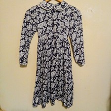 Vtg Laura Ashley Mother  Child Floral Girls Dress-Size 9/10 yrs-Long Sleeve-90s