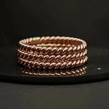 Solid Pure Copper Minimalist Healing Ring, Handmade, Unisex, 3 Pc Tensor Rings