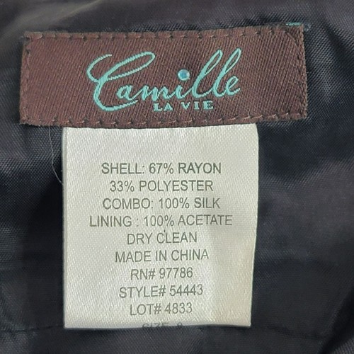 Camille La Vie Formal Dress, Women 8, Black & Tan, Halter Top, Silk Overlay, - Picture 6 of 12