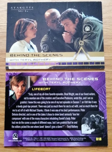 Stargate Season 7 Behind the Scenes Insert Trading Card B18