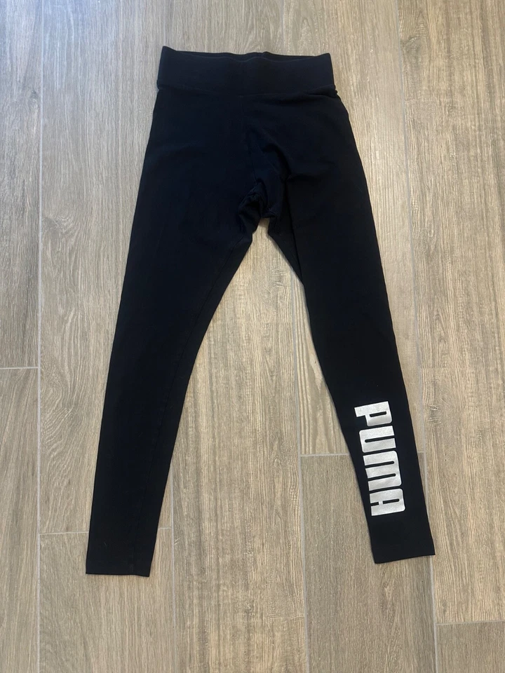 LEGGINGS DONNA PUMA ESSENTIALS LOGO 586832-01 col. nero/bianco - Immagine 2 di 4
