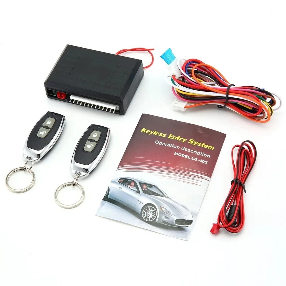 Car Door Lock Keyless Entry System Remote Central Locking Remote Controllers Kit - Image 2 of 4