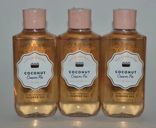 LOT OF 3 BATH & BODY WORKS COCONUT CREAM PIE SHOWER GEL WASH ALOE VITAMIN E 10OZ